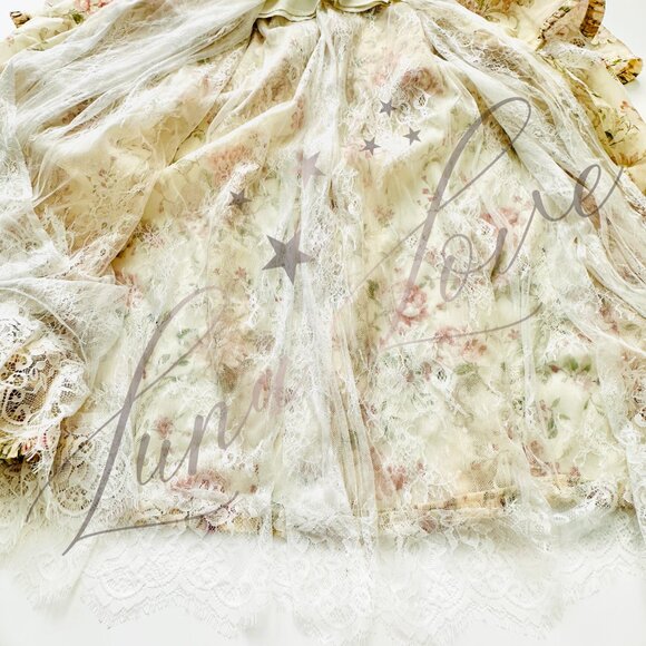 V. CHAPMAN Jolie Corset Ruffle Lace Maxi Gown (size 2) NWT - Picture 8 of 16